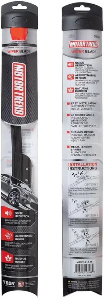 Motor Trend FlexBlade Premium Wiper Blade – 2 Pack Front Windshield Wipers Advanced Beam Blade Design 50% Longer Life for Crystal Clear, Spotless, Streak-Free Windshields (22 + 22 Inch)