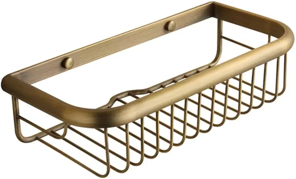 Dusch-Caddie aus Messing Badezimmer Dusche Caddy Badezimmer Dusche Lagerregal Regal Organizer Korb Wandhalterung, Bronze