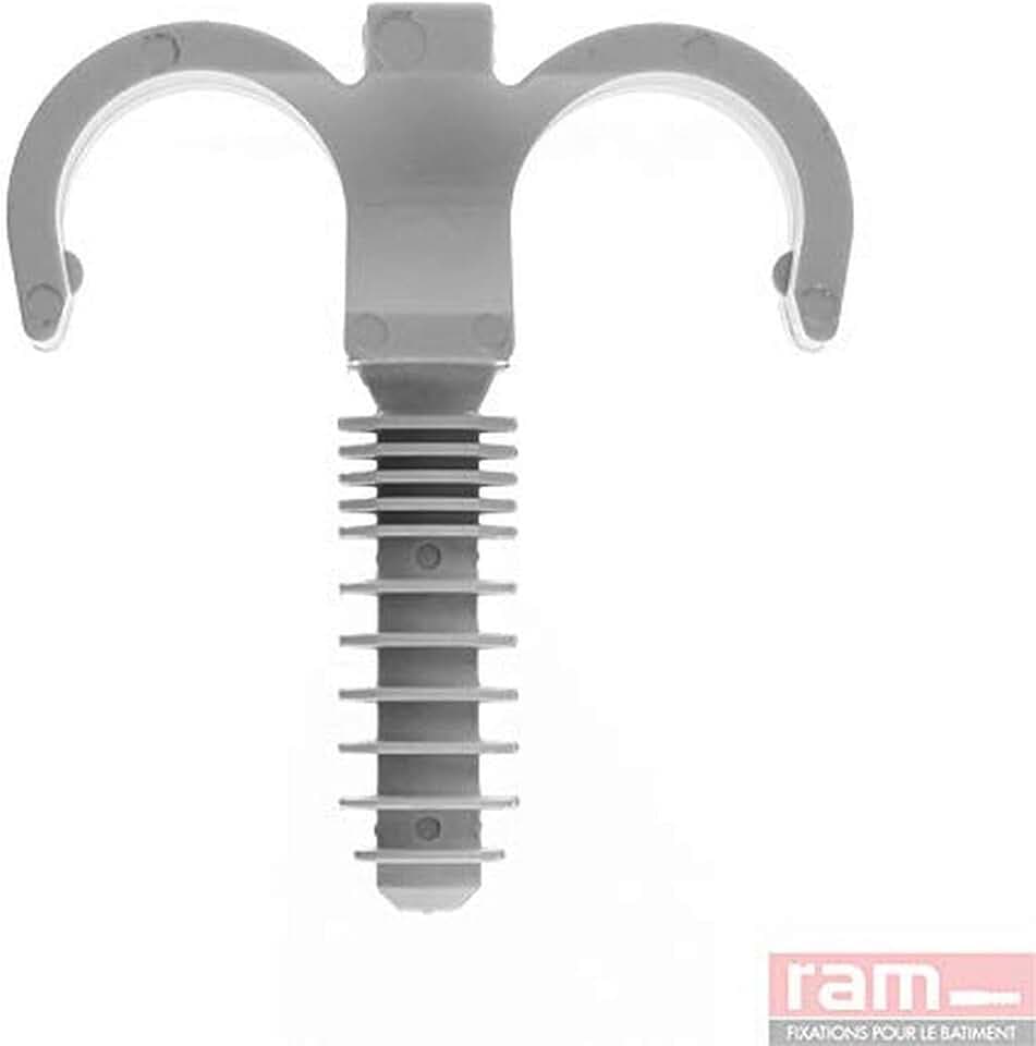 Ram Ramclip, doppelt, 16 mm, Grau, 100 Stück