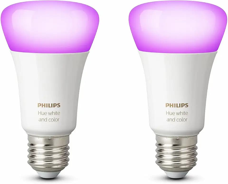 Philips Hue White & Color Ambiance E27 Doppelpack, bis zu 16 Mio. Farben, dimmbar, steuerbar via App, kompatibel mit Amazon Alexa (Echo, Echo Dot)