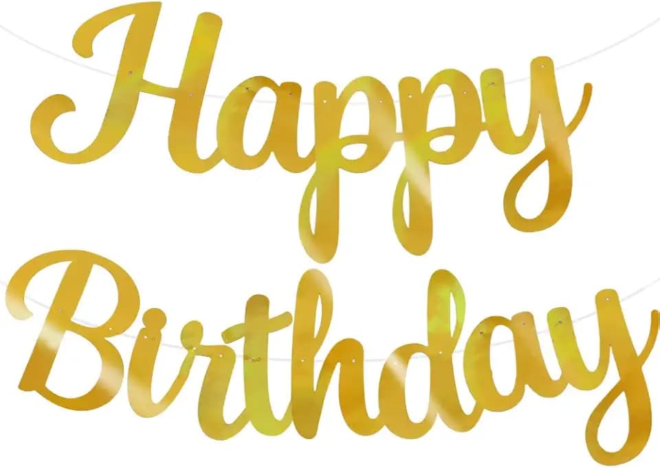 BEISHIDA Double-sided Gold Happy Birthday Banner Party Decoration NO DIY