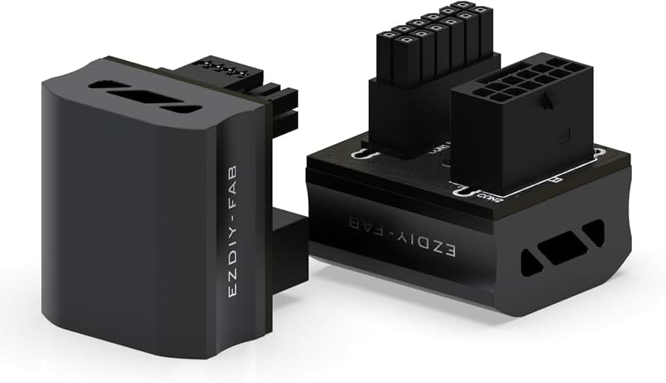 EZDIY-FAB 12VHPWR 12+4 Pin Winkelstecker Netzteil für Grafikkarte der RTX40'-Serie,Unterstützt 600W Ausgang, Kompatibel mit RTX4090,4080,4070ti -180 Grad STD Typ-Schwarz-1 Pack