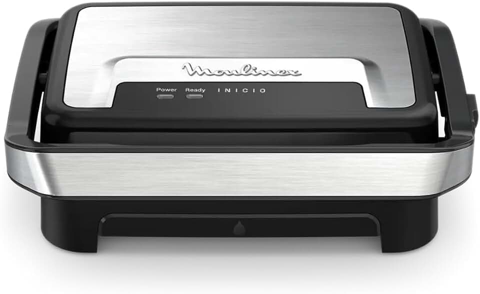 Moulinex Home Compact, Panini- und Grillplatte, antihaftbeschichtete Kochplatten, leicht zu verstauen, leicht zu reinigen, GI270D10