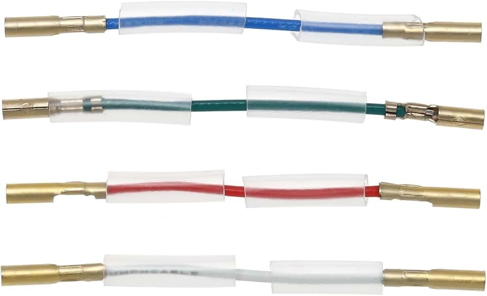 Create idea 4 Stück Sauerstofffreies Kupfer-Anschlusskabel Stereo-Headshell-Draht Premium-Phonographen-Plattenspieler-Draht Elektronisches Zubehör Kupfer 41mm