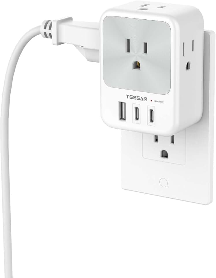 TESSAN Surge Protector Wall Outlet Extender, Multi Plug Outlet Splitter