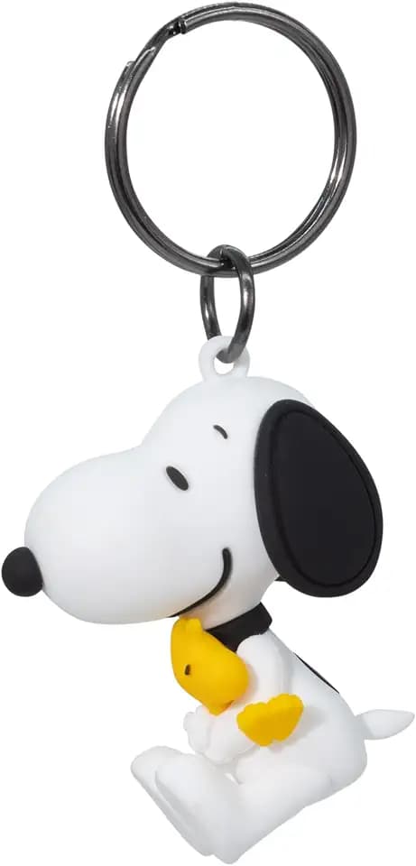 Plasticolor 004630R01 Peanuts Snoopy Holding Woodstock 3-Dimensional PVC Key Chain