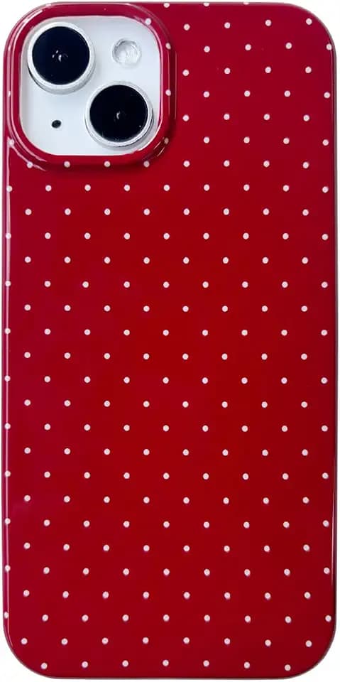 Vintage Red Polka Dot Phone Case for iPhone 14/iPhone 13