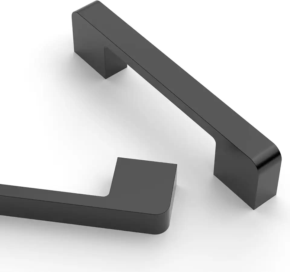 Asidrama 10 Pack 3.75 Inch(96mm) Matte Black Kitchen Cabinet Handles, Cabinet Pulls Kitchen Cabinet Hardware for Cupboard Drawer Handles