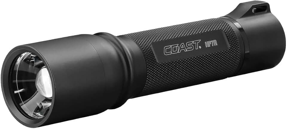 Coast HP7R 300 Lumen Fokussierbar Wiederaufladbar LED Taschenlampe, Schwarz