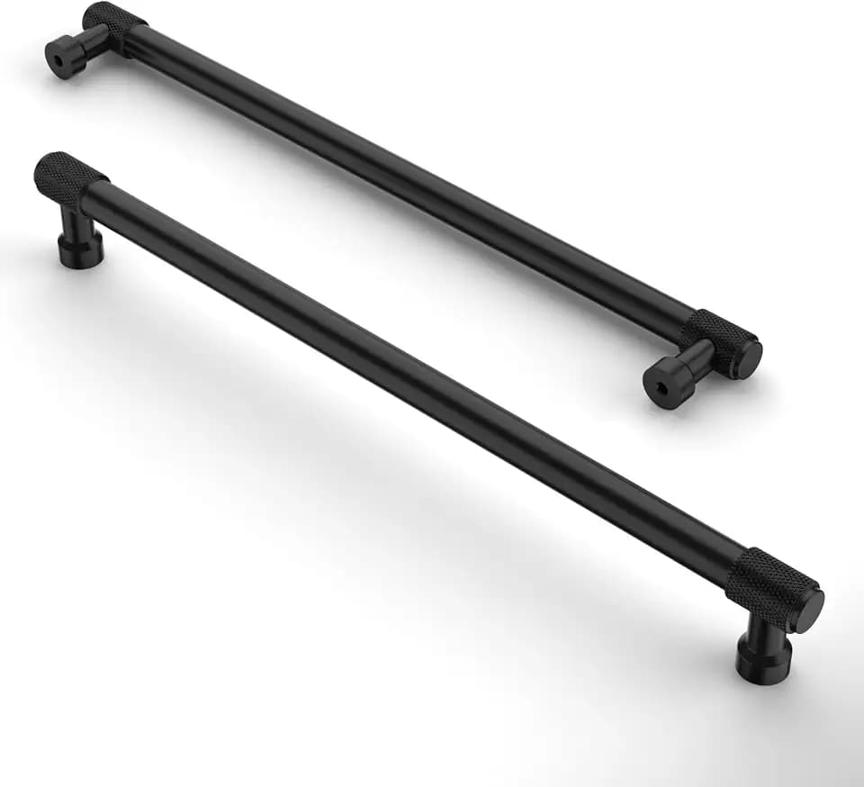 Asidrama 10 Pack 10 Inch(254mm) Matte Black Cabinet Pulls Cabinet Handles Cupboard Handles Kitchen Cabinet Hardware for Cupboard Drawer Pulls