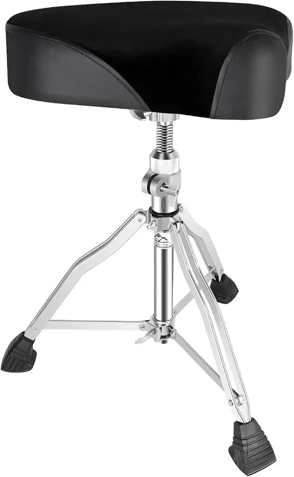 EASTROCK Drum Throne Drum Seat Height Adjustable,Rotatable Padded Drum Stools Motorcycle Style Drum Chair with Anti-Slip Feet for Drummers,Adult
