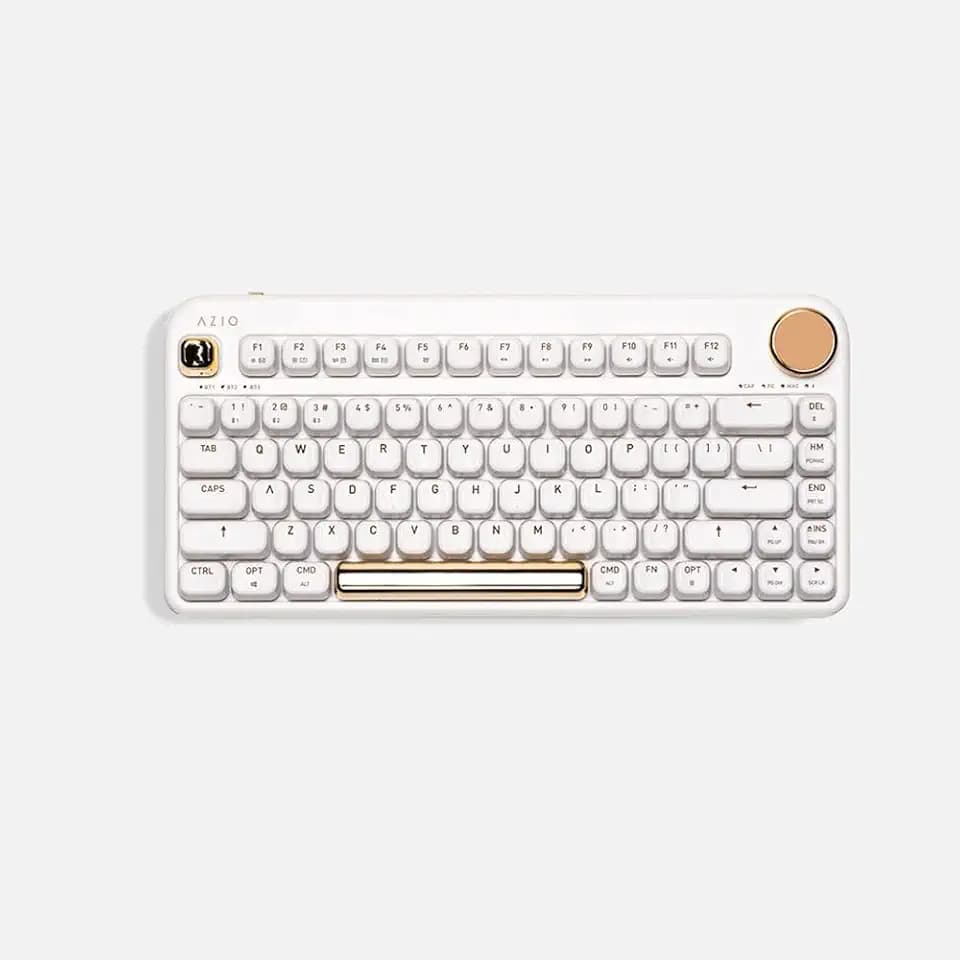 Azio IZO Wireless BT5/USB PC & Mac Mechanical Keyboard, White Blossom