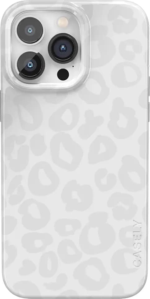 Casely iPhone 14 Pro Max Case | Into the Wild | White Snow Leopard | Compatible with MagSafe | Classic Ultra Slim Design