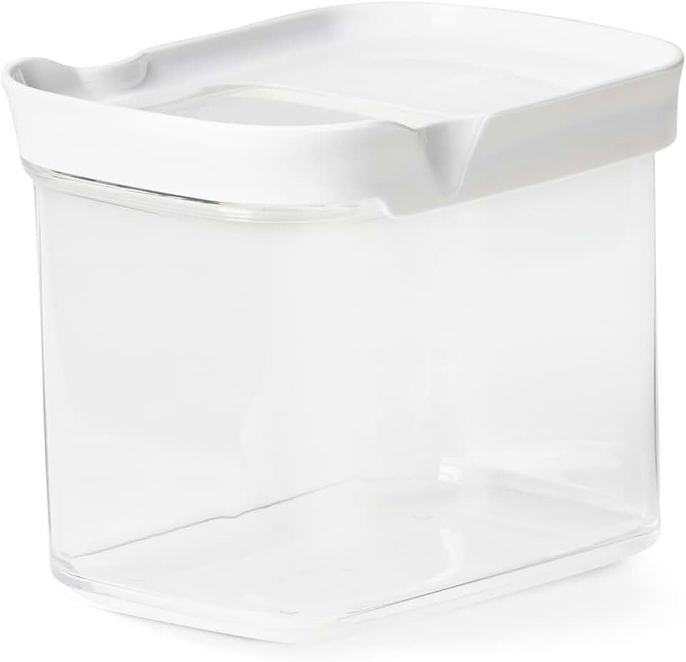 Emsa Optima Schüttdose 1 Liter, rechteckig, Schiebedeckel, ideal zum Portionieren, 100 Prozent sicher, hygienisch, platzeffizient, Frischedichtung, transparentes Design, N1141900