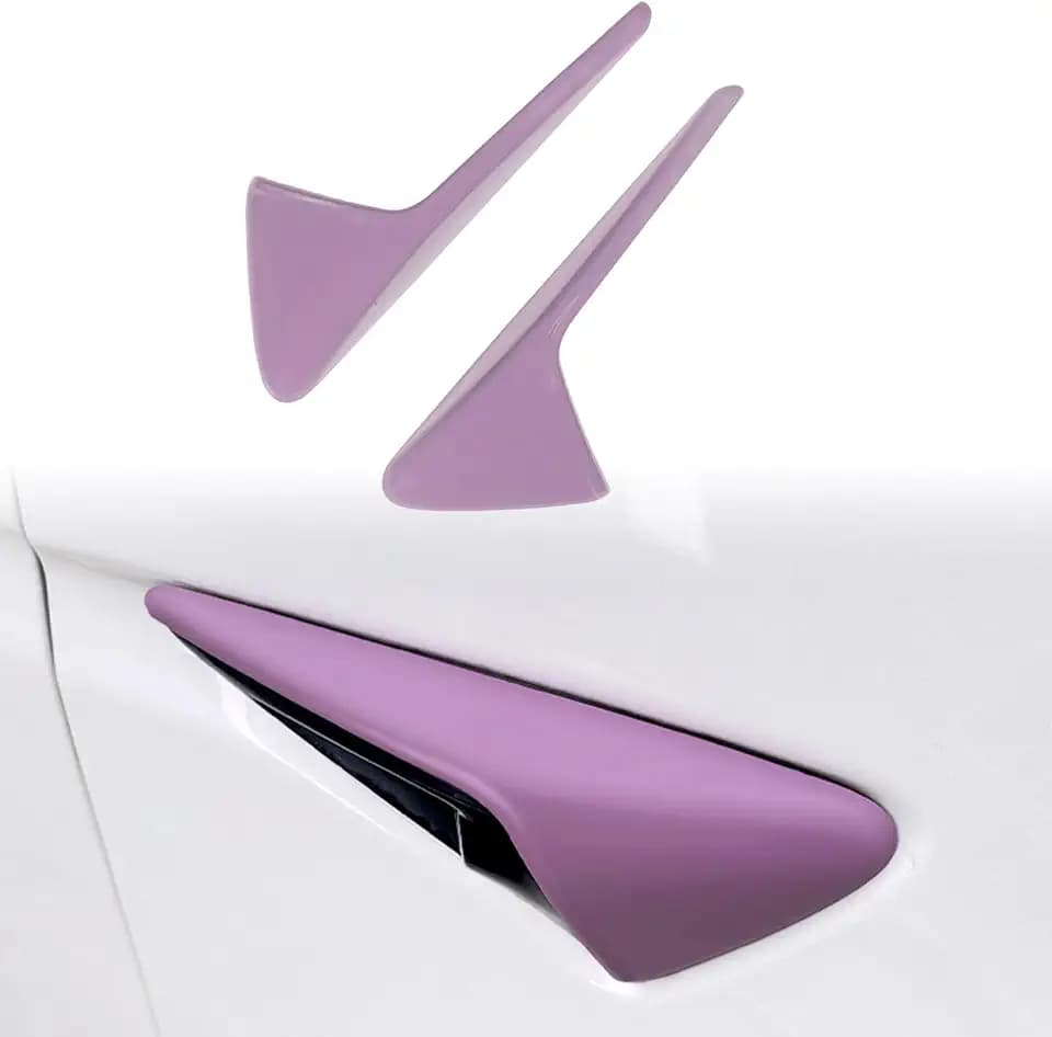 Fit Tesla Side Camera Protection Cover for Model 3 Y HW4.0,Side Air Flow Camera Vent Cover Decor Trim Accessories Protection Outside,2Pcs(Purple)