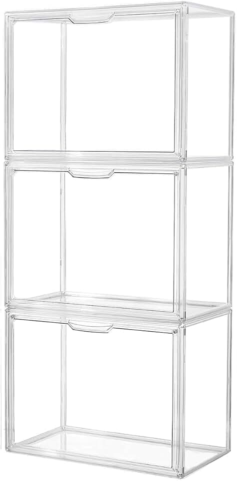 Handtaschen-Organizer für Schrank, transparent, Kunststoff, mit magnetischer Tür, staubdichte Aufbewahrungsbehälter für Bücher, Spielzeug, Hut, 3 Stück