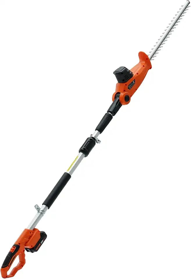 VEVOR Teleskop Heckenschere 20V Heckentrimmer Kupfermotor 17.500U/min Elektroheckenschere 46cm Klingenlänge 188–239cm Ausziehbar 16mm Schnittdurchmesser 30-150° Drehbar inkl.Schnellladegerät Akku