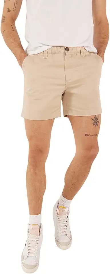 Chubbies Chino Shorts Men 5.5 Inch - Mens Shorts Casual with Elastic Waistband, Side and Back Pockets, Stretch Cotton Blend