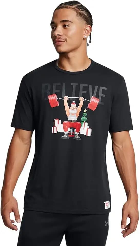 Under Armour Men's Project Rock Red One Believe Short Sleeve T Shirtdisc