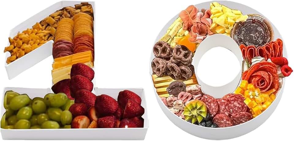 8in Fillable Paper Mache Number Cardboard Letter Birthday Charcuterie Treat Candy Tray Container (10)