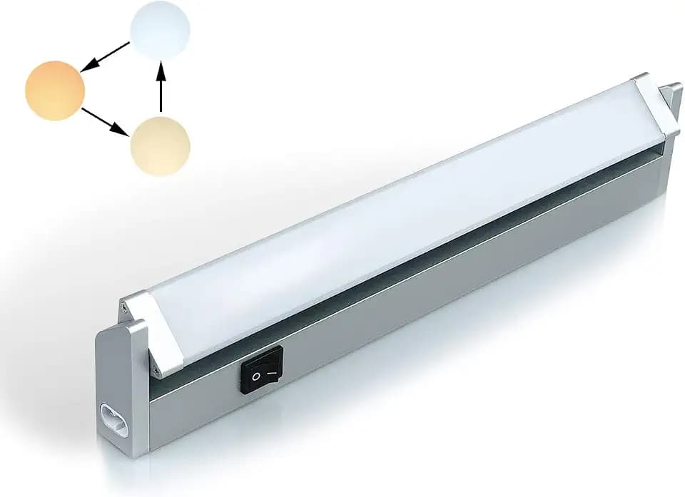 Led Unterbauleuchte Schwenkbar Küchenlampe Unterbau Schrankbeleuchtung mit Schalter Schrauben Dübel Verbindungskabel Warmweiß 3 Farbton Neutralweiß Kaltweiß 350 Lumen 33 cm