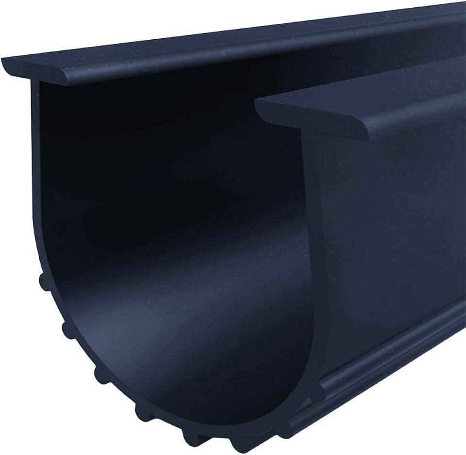 Garagentor-Dichtungsset 3 m, universelle Bodendichtung mit T-Ende aus Gummi in Profiqualität, 0,8 x 9,5 cm (Schwarz)