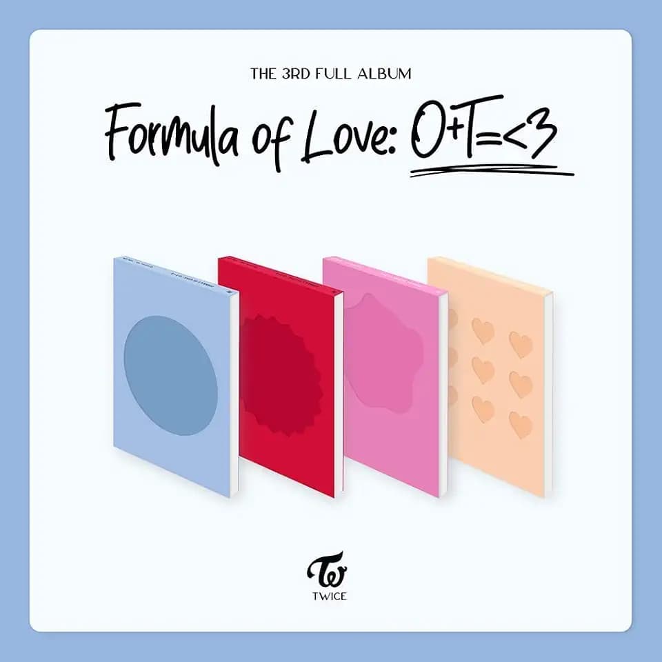 TWICE - Formula of Love: O+T=<3 (Vol.3) Album+Pre-Order Benefit+Folded Poster+Extra Photocards Set (FULL OF LOVE ver.)