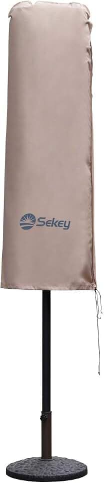Sekey Doppelsonnenschirm Schutzhülle | Abdeckhauben für Sonnenschirm | 165×50/62 cm – Extrabreite Abdeckhaube für XXL-Schirme, 100% Polyester