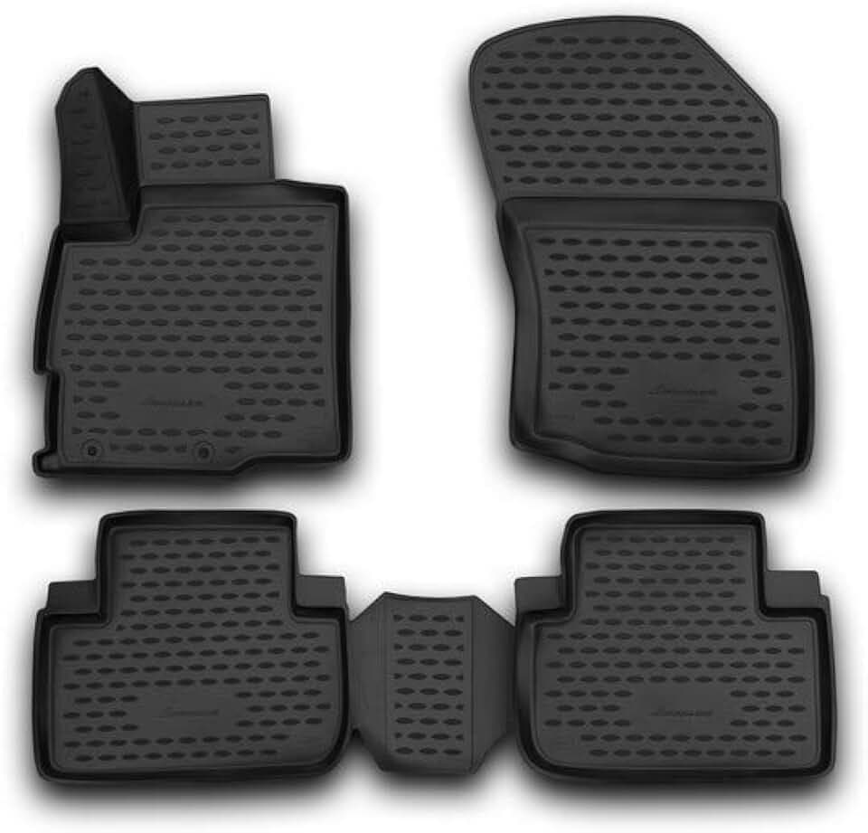 Element 3D Gummimatten Set passend für Mitsubishi Outlander, 2 WD | 100% passgenaue Auto Fußmatten, robuste Universal Fußmatte Auto, Gummimatten Auto