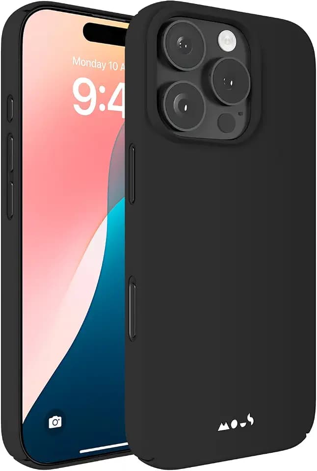 Mous für iPhone 16 Pro Max Hülle Schlank Kompatibel mit MagSafe - Super Dünn Schwarz