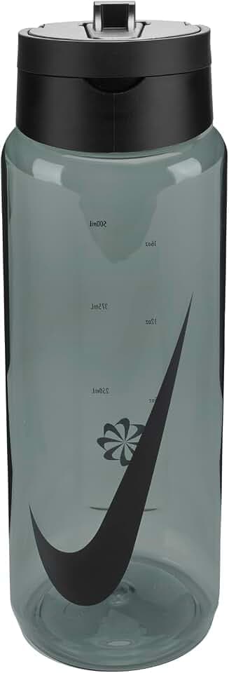 Nike TR Renew Recharge Straw Bottle 24oz 709 ml Trinkflasche Sportflasche Training Fitness, Anthracite/Black/Black