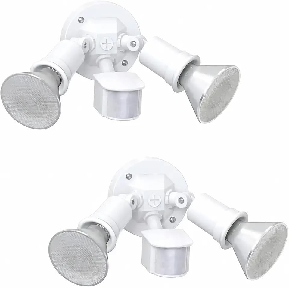 Motion Sensor Outdoor Light, 300W Weather Resistant Twin E26 PAR38 Holder