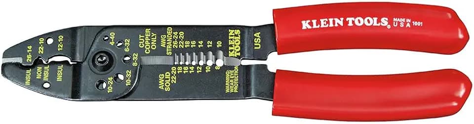 Klein Tools 1001 Multi Tool, Made in USA, Wire Stripper / Wire Cutter / Crimper for 8-22 AWG, Multi-Purpose Electrician Tool is 8.5-Inch Long