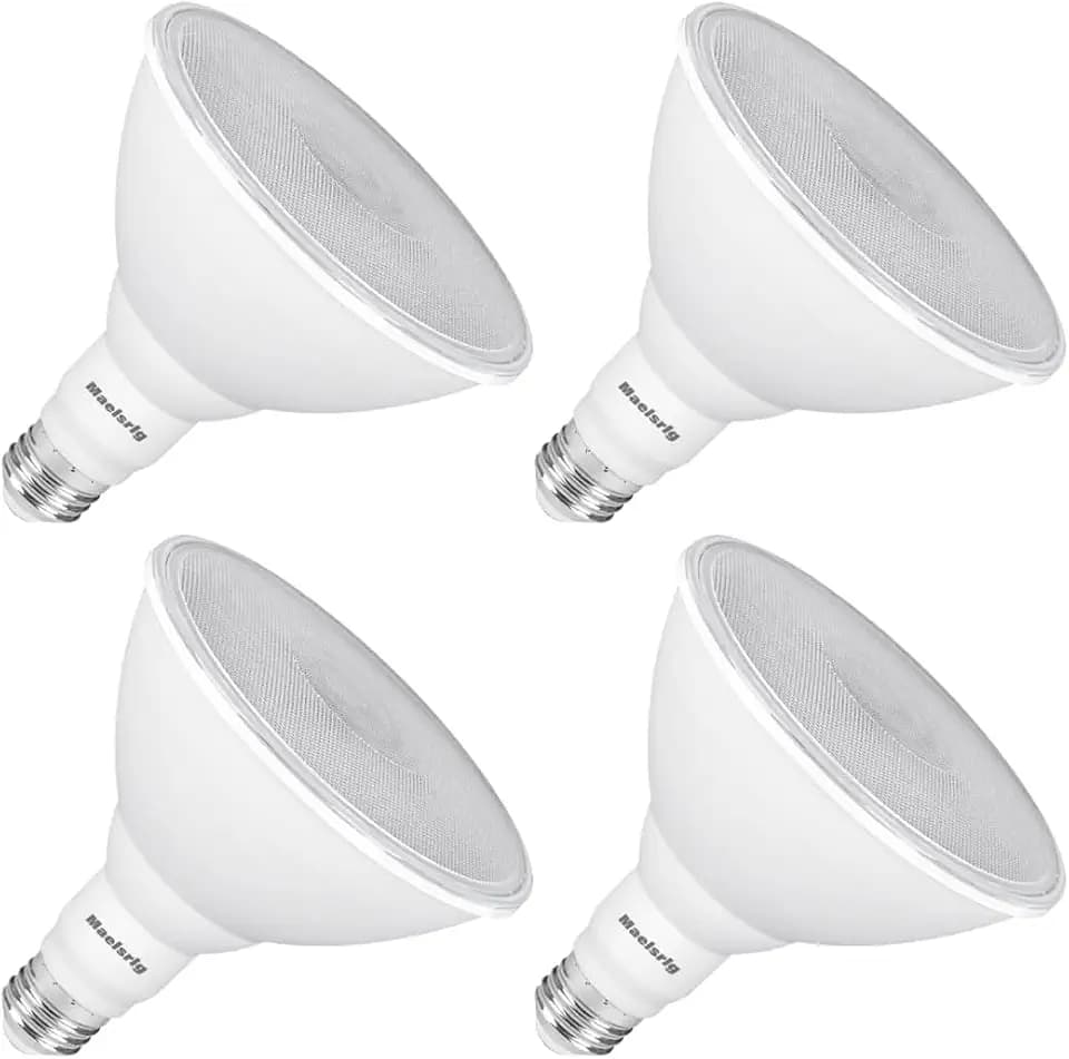 Maelsrlg PAR38 LED Flood Light Bulbs Outdoor, 18W (120W Equivalent), Daylight 5000K, Dimmable Weatherproof LED Outdoor Flood Lights with E26 Base, 1800LM, 4 Pack