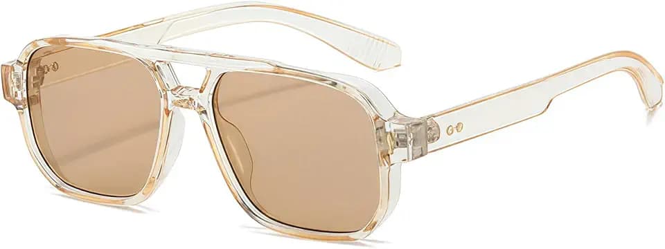 Mode Quadratisch Sonnenbrille, Vintage Retro Rechteck Sonnenbrille für Damen Herren, Trendige UV400 Brille