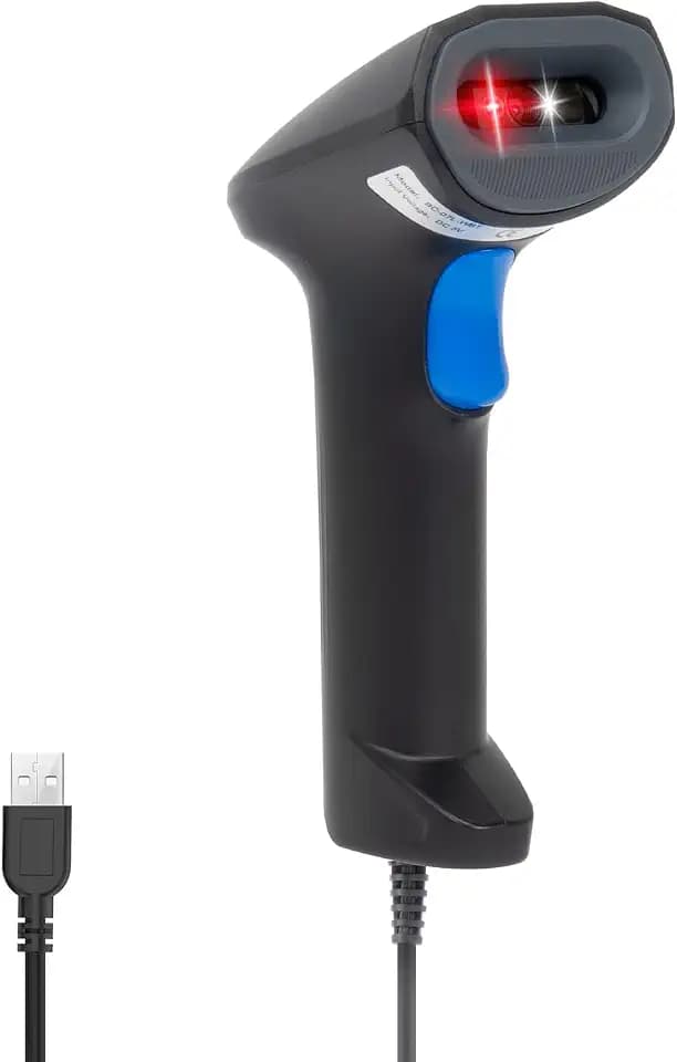 VulTech BC-07L-USB Barcode Scanner USB Barcodeleser 2D 1D QR, Scannen auf Display, POS, Rechnungen, Kassenrekorder, Optischer Scanner Lager Supermarkt Apotheke PC Windows Mac Linux