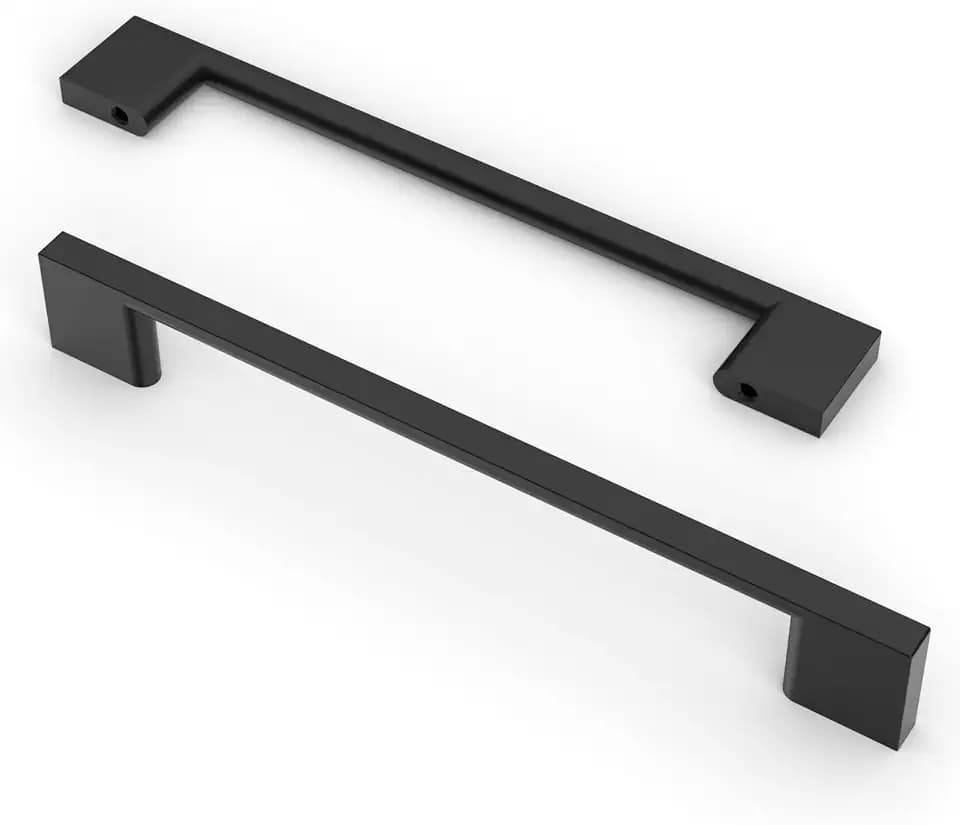 9BUILD 10 Stück Schrankgriffe Schwarz Lochabstand 160mm Griffe für Küchenschränke Möbelgriffe Küchengriffe griffe möbel Küchenschrank Schranktürgriffe EU0035