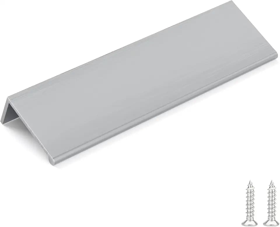 Goldenwarm 30 Pack 5in Brushed Nickel Finger Edge Pulls for Cabinets
