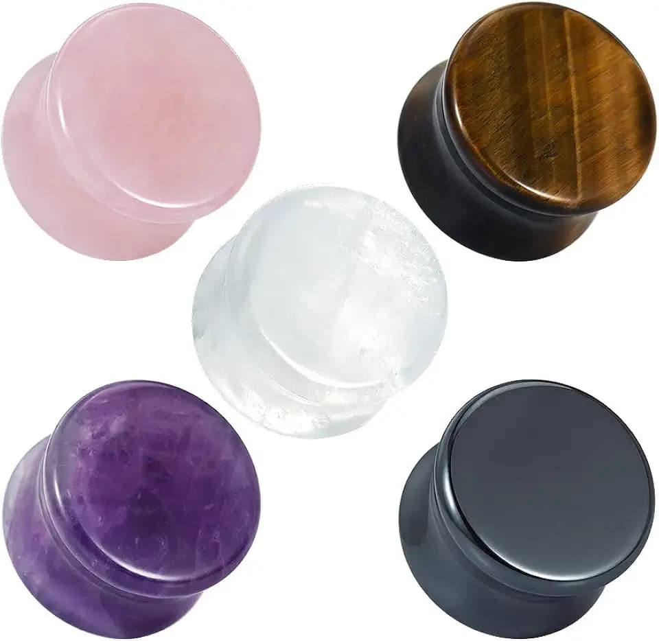 COOEAR 10PC Steinohrstöpsel Double Flare Sattel Stretching Gauges Expander 6mm bis 16mm.