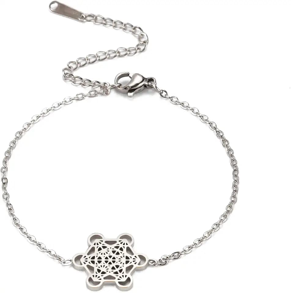 UNIFT Metatrons Würfel Armband für Frauen Männer Edelstahl Erzengel Metatron Würfel Armband Heilige Geometrie Talisman Schmuck