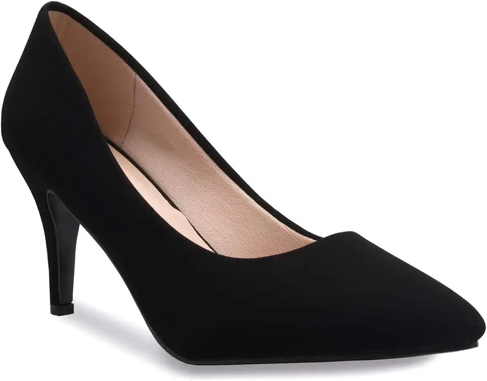 Olivia K Women's Classic D'Orsay Closed Toe Mid Stiletto Heel Pump | Dress, Work, Party Low Heeled Pumps | high Casual Comfortable Sale