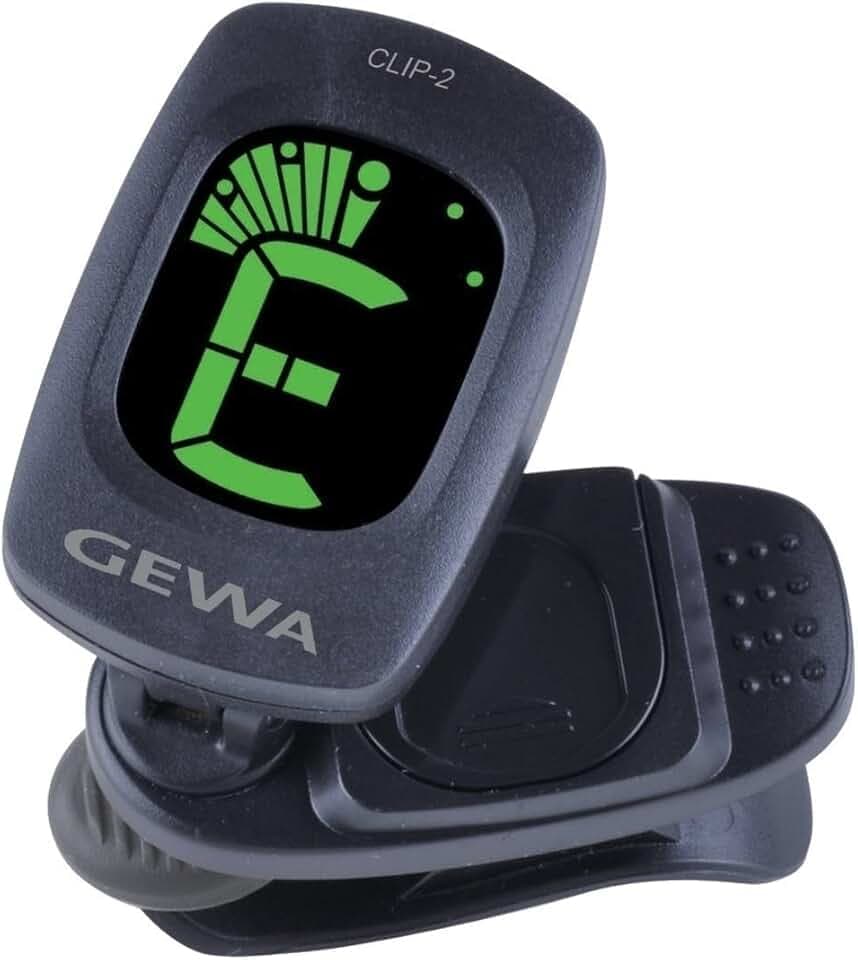 GEWA Automatisches Chromatisches Stimmgerät Clip-2 mit LCD-Anzeige, Farbwechsel, hohe Genauigkeit