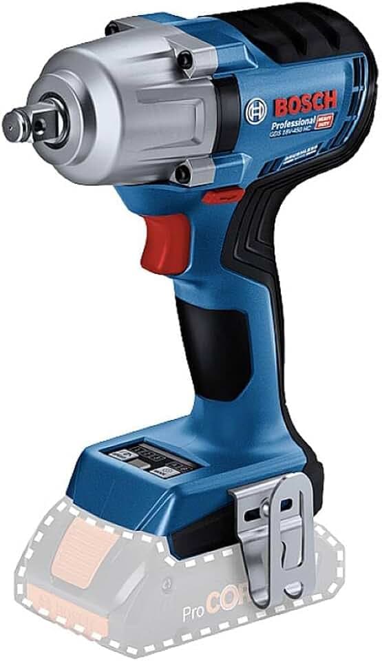 Bosch Professional 18V System Akku Drehschlagschrauber GDS 18V-450 HC (Anziehmoment 450 Nm, Losbrechmoment 800 Nm, inkl. GCY 42, L-BOXX, ohne Akku/Ladegerät)