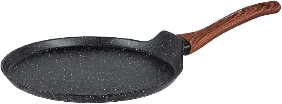 FLORINA Aluminium-pfannkuchenpfanne MASTER BLACK 26CM | Antihaftbeschichtung | Für alle Herdarten inkl. Induktion | Ergonomischer Soft-Touch-Griff | Hitzebeständig | Leicht zu reinigen