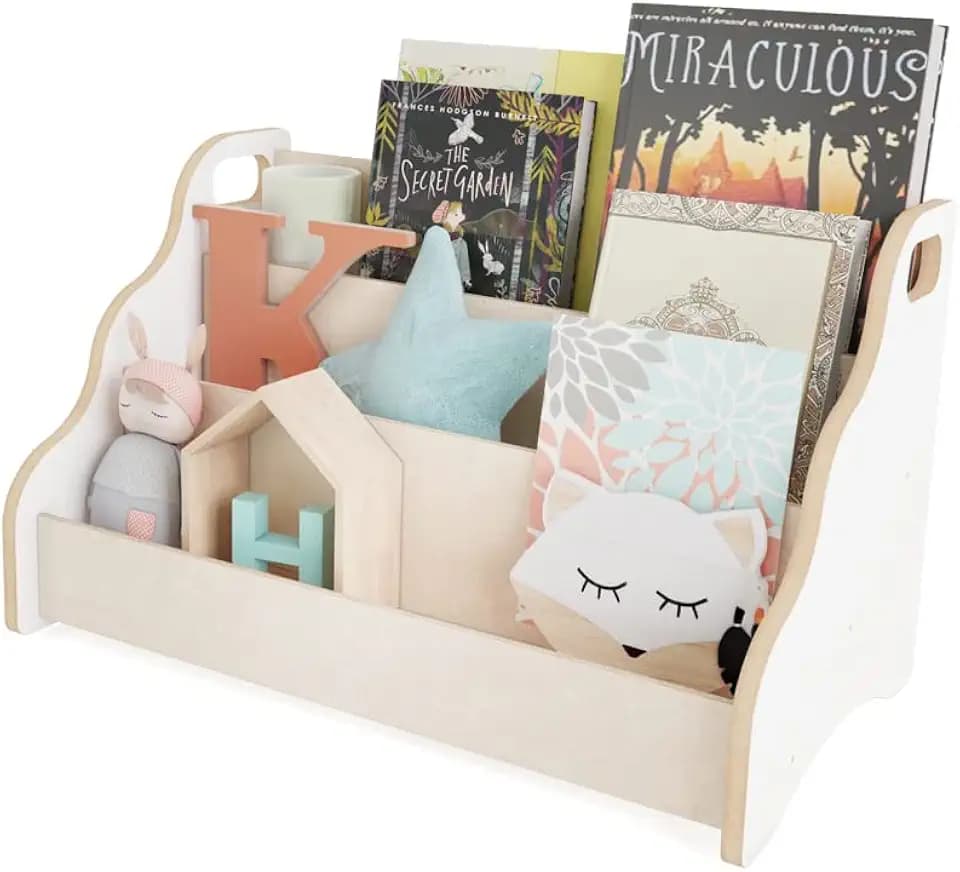 MAMOI® Bücherregal Kinder – Kinderregal, Bücher-Organizer für Kinderzimmer Möbel, Büchergestell, freistehend, Büchergestell zur Aufbewahrung von Büchern, Bücherkiste