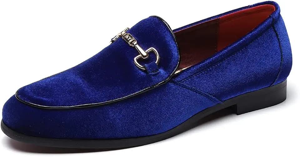 LCQL Men's Luxury Velvet Penny Loafer Shoes Noble Slip-on Suede Loafers Smoking Slippers Plus Size 7-13