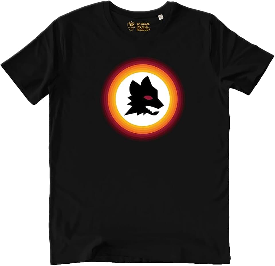 AS Roma T-Shirt für Erwachsene mit Wolken-Aufdruck Stadion Schwarz - S