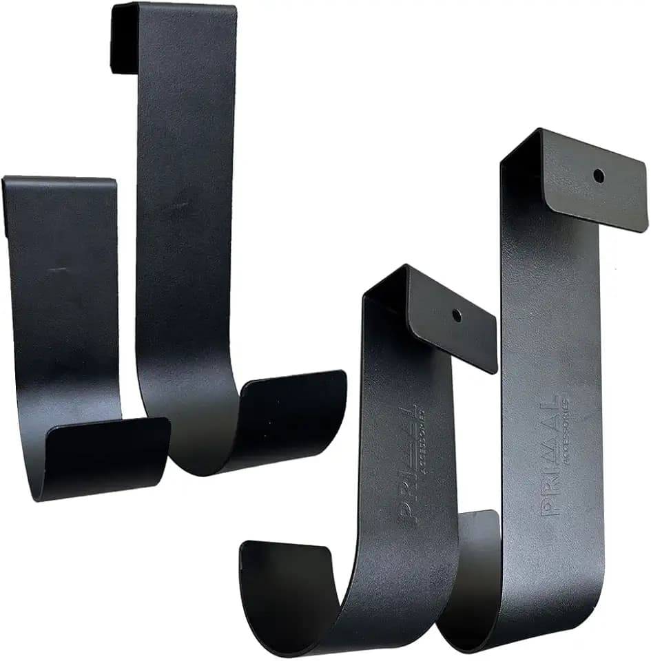 4 Piece Adjustable Fence Hook Kit Fits 3/4 Inch to 1-1/8 inch Railing Includes 2 Large 10 Inch and 2 Small 6 inch Hooks
