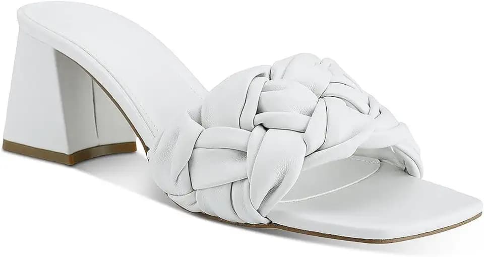 Marc Fisher LTD Womens Cerita Leather Braided Heel Sandals