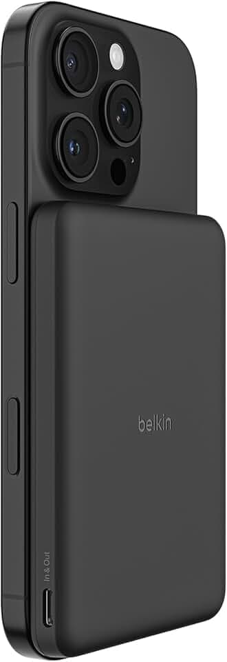 Belkin BoostCharge 5000mAh Magnetische Power Bank, USB-C-Port – Schwarz